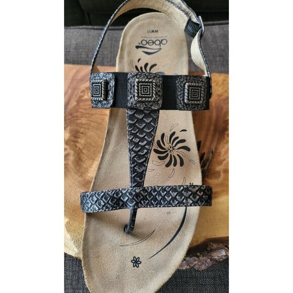 ABEO Biosystem T Strap Slingback With Buckle Leather Upper Size 11 Sandals - Picture 12 of 12